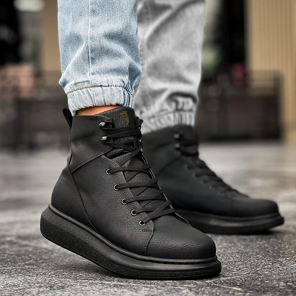 Mens High Top Sneakers Black Sandor